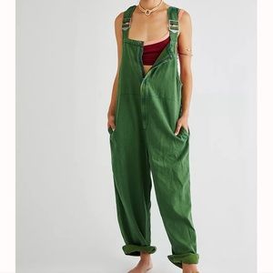 FREE PEOPLE Hunter Denim Overall in Spring Green